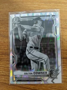 2021 Bowman Draft Chrome 1st Black & White Ray Wave #BDC-166 Colton Cowser - Bild 1 von 2