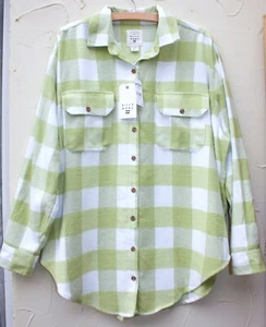 BILLABONG So Stoked Hemd Gr.M Bluse Karo Kariert Hellgrün Weiß Shirt Flanell 38 - Bild 1 von 18