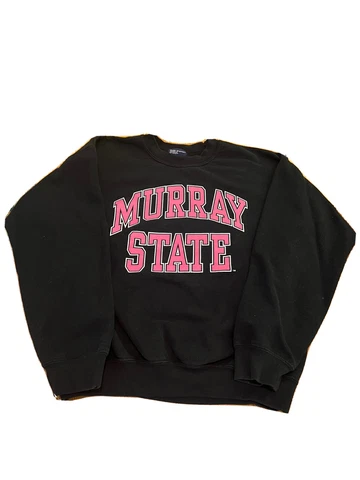 Murray State Racers Crewneck Sweatshirt Black With Pink Lettering Medium Cover