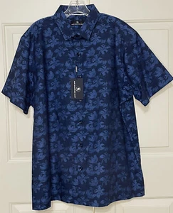 NWT Hart Schaffner Marx size XL navy and blue short sleeve button up shirt mens - Picture 1 of 9