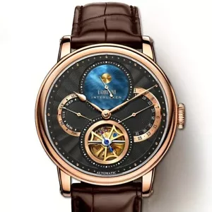 LOBINNI Mens Automatic Watches Luxury Skeleton Waterproof Mechanical Wristwatch - Picture 1 of 4