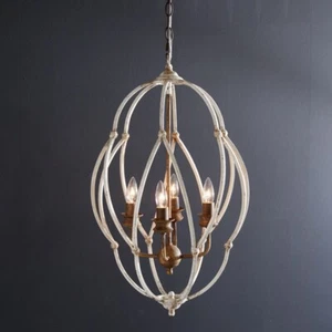 Antique Rustic Aged Finish Abrielle Hanging Pendant Lamp - Picture 1 of 3