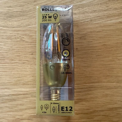 IKEA Rollsbo Vintage-Inspired LED 25 W E12 200 Lumen Lightbulb 004.082.78 - Image 1 of 4