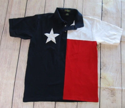 Camisa Polo Tiger Hill Roja Blanca Azul Bandera Manga Corta 100% Algodón Para Hombre XL Foto 1 de 4