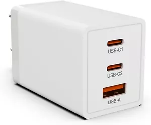 67W USB C Wall Charger, 3 Port GaN PD USB C/QC 3.0 Fast Charger, Portable Travel - Picture 1 of 7