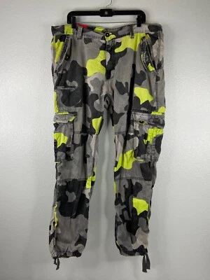 Pantalones de mezclilla Jordan Craig 40/32 cargo gris verde atado al tobillo ropa urbana para hombre Foto 1 de 4