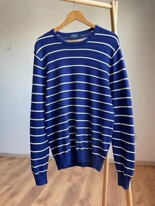 Polo Ralph Lauren maglione girocollo a righe cotone cashmere taglia M - Foto 1 di 7