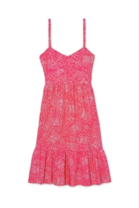 PEP - Women's Sundress Printed Sleeveless Midi Dress - Large - Pink Coral - Picture 1 of 2