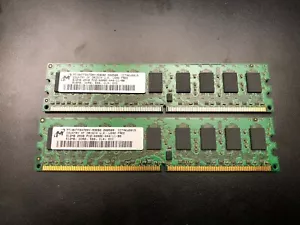 Micron PC2-4200E 1GB (2x512) MB DIMM 533 MHz ECC DDR2 Memory MT8HTF6472AY-53EB2 - Picture 1 of 1