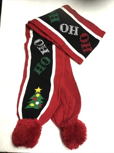 SANTA'S HO HO HO Christmas SCARF NEW with TAG 64" X 7" BEAUTIFUL GIFT - Picture 1 of 2