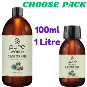 Natural castor seed oil for eyelashes Growth eyebrow Hair skin pure Cold Pressed - Picture 1 of 43