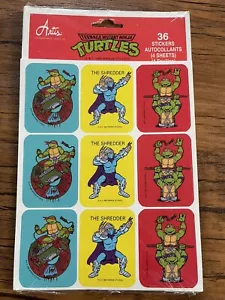 Vtg 1989 Teenage Mutant Ninja Turtles 36 Stickers 4 Sheets Artis New Sealed Pack - Picture 1 of 8