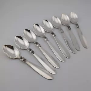 Juego de 8 cucharas Demitasse de plata esterlina fucsia princesa Frigast - 4 1/2" - - Imagen 1 de 3