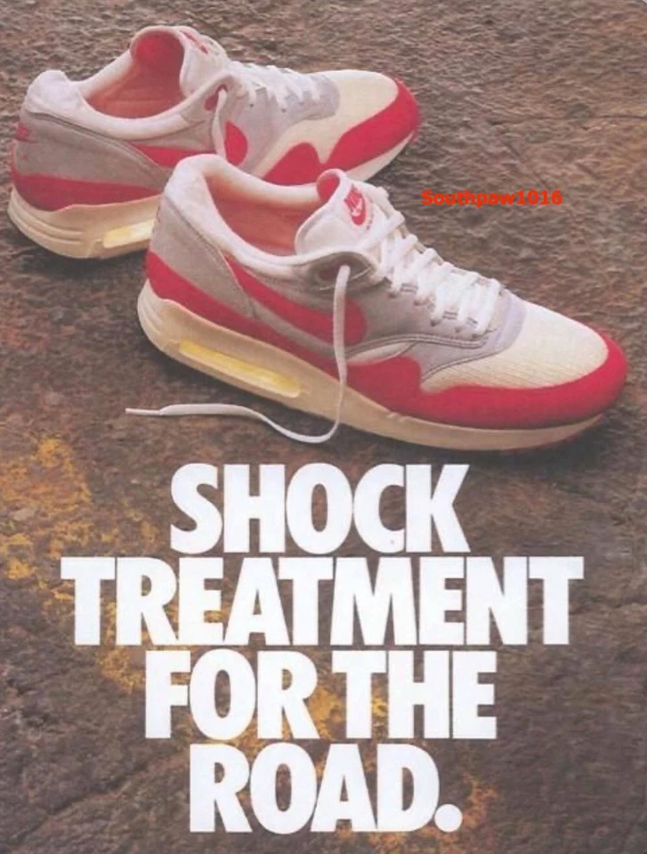 1991 Nike Air Max "Shock Treatment For The Road" Classic Shoe Reprint Advert. - Image 1 of 1