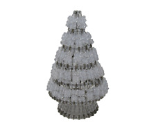 Saftey Pin White Beads 11" Christmas Tree Vintage