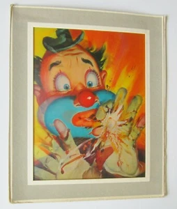 Cirque Clown Avec Exploding Cigare 1960's Vari-Vue Mouvement Lenticulaire Image - Photo 1 sur 2