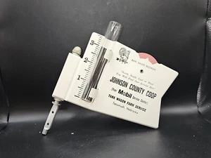 Vintage Regenmesser Werbung Tecumesh Nebraska Johnson Coop Mogil Öl Gas - Bild 1 von 5