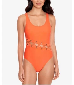 Women's Salt + Cove Laced Grommet One-Piece Swimsuit, Size M - Picture 1 of 3