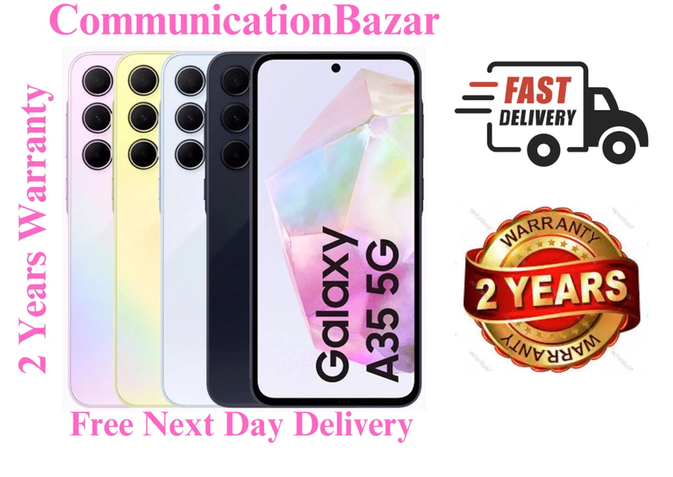 New Sealed Samsung Galaxy A35 Smartphone 128GB/256GB Unlocked 5G Dual Sim 2024 - Image 1 of 4