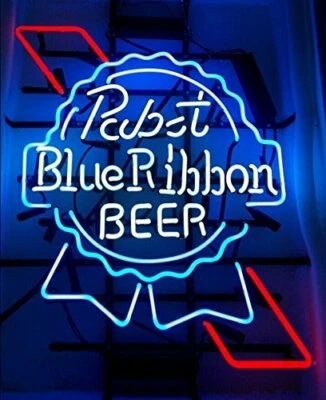 New Pabst Blue Ribbon Neon Light Sign 20"x16" Beer Cave Gift Lamp Bar Glass - Image 1 of 4