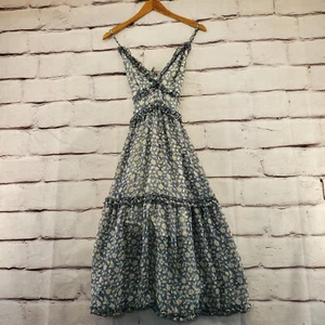 ANGEL BIBA Shift Dress Womens Medium Midi Tiered Floral Rear Zip Sleeveless - Picture 1 of 11