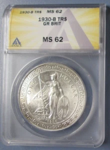 1930-B British Trade Dollar ANACS MS62 Great Britain Hong Kong MS 62 - Picture 1 of 7