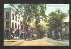 GREENWICH NEW YORK DOWNTOWN MAIN STREET SCENE STORES NY VINTAGE POSTCARD