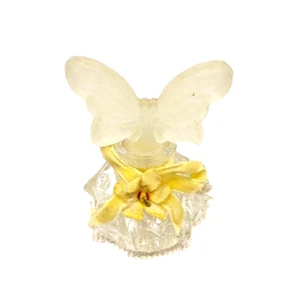 Glass 2 piece perfume bottle empty butterfly top - Picture 1 of 5