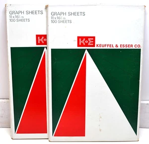 K&E Keuffel & Esser Co. Graph Sheets 11" X 16 1/2" 200+ Sheets Orange - Picture 1 of 3
