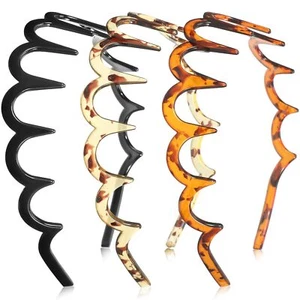 3 Packs Shark Tooth Headbands Comb Plastic Hair Bands Accorries for Women Girls - Picture 1 of 20