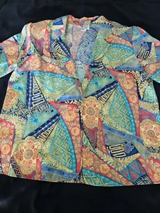 Vintage 90's Maggie Sweet Jacket 1X Petite Women Oversized Boyfriend Blazer - Picture 1 of 12