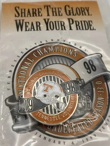 ‘98 Tennessee Volunteers NCAA Undefeated Championship Season Metal Lapel Hat Pin - Picture 1 of 3