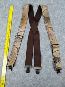 Bretelle da caccia vintage Realtree mimetiche clip-on larghe 2" regolabili elasticizzate marrone - Foto 1 di 11