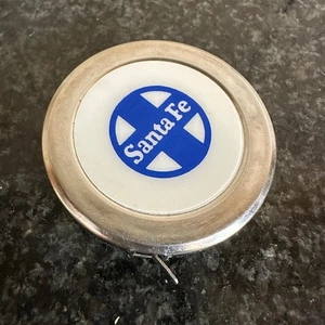 Vtg Santa Fe Railroad Tape Measure Lufkin Measuring USA Railway Train Blue White - Picture 1 of 17
