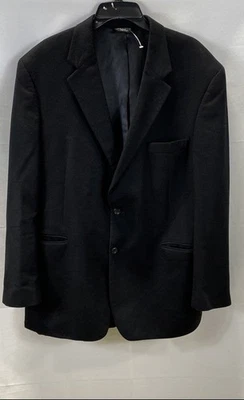 Jos.A.Bank Men Black Solid Cashmere Blazer Size 46R for All Seasons - Image 1 of 4