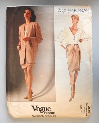 Vogue 2512 sewing pattern Jacket Skirt Blouse sz 8 10 12 Donna Karan Designer FF - Image 1 of 4