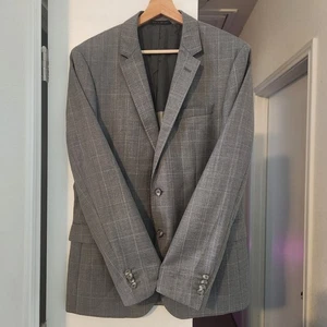 Hugo Boss Lanificio Tessa Biella 40R grau kariert Fensterscheibe Blazer Wolle kariert - Bild 1 von 11