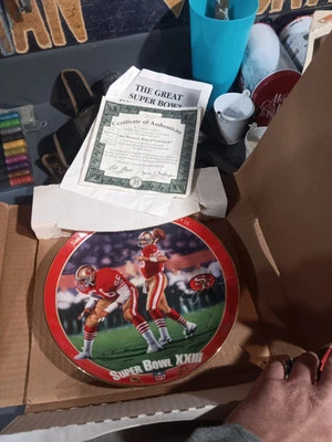 Joe Montana 1991 "Comeback Kid" placa de coleccionista 2123/2250 Gartian EE. UU. SAN FRAN. Foto 1 de 3