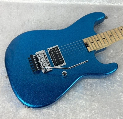 2019 USA Charvel Custom Shop San Dimas SD 1H Pointy Blue Sparkle guitar with cas - Image 1 of 4