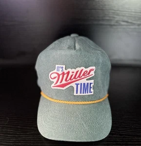 New Miller  Time Beer Trucker Hat Baseball Cap, Green, SnapBack, Lightweight - Picture 1 of 4