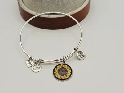  Alex & Ani " Sunflower " Sunburst  Art Infusion Silver Charm  Bracelet 😃🎁 - Image 1 of 4