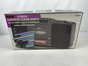 NEW GPX DC715 Stereo Cassette Clock Radio AM/FM Digital Alarm Clock Player NIB  - Picture 1 of 14