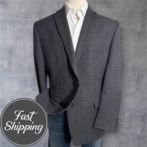 CHAPS Men's 48L Gray Wool Blazer Sport Coat 2-Button Casual Jacket 100% Wool - Picture 1 of 12