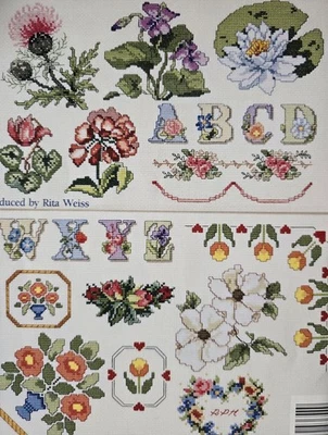 Ultimate Flower Book Cross Stitch Pattern Cyclamen Lotus Thistle Hermandez Rose - Image 1 of 2