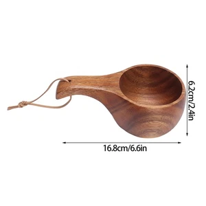 (Stile 2)Tazza in Legno Tazza da Tè Portatile Intaglio a Mano Bicchiere Naturale Legno C - Foto 1 di 22