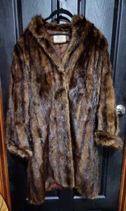 Vintage d'Jamis Mink Fur Coat Brown 3/4 Length See Description - Picture 1 of 11