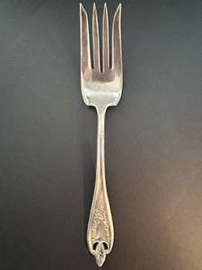 1847 Rogers Int’l Old Colony Silverplate Silver 8 1/2” Cold Meat Serving Fork - Picture 1 of 7
