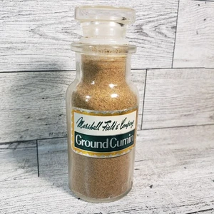 Botella de especias vintage Marshall Fields con tapón o coctelera vidrio Wagner de comino - Imagen 1 de 7