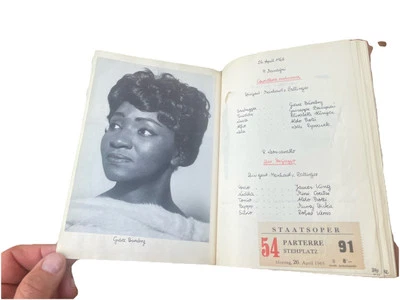 Wiener Staatsoper Opera Companion Handwritten Illustrations Tickets ,    1964/65 - Image 1 of 4