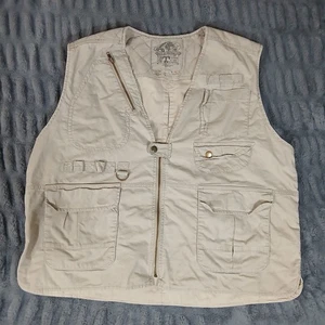 Royal Robbins XL Travel Vest Tan Cotton Multi Pocket Utility Outdoor Fishing - Picture 1 of 8